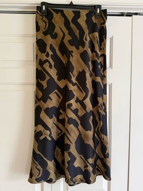 Zara Black and Brown Abstract Skirt